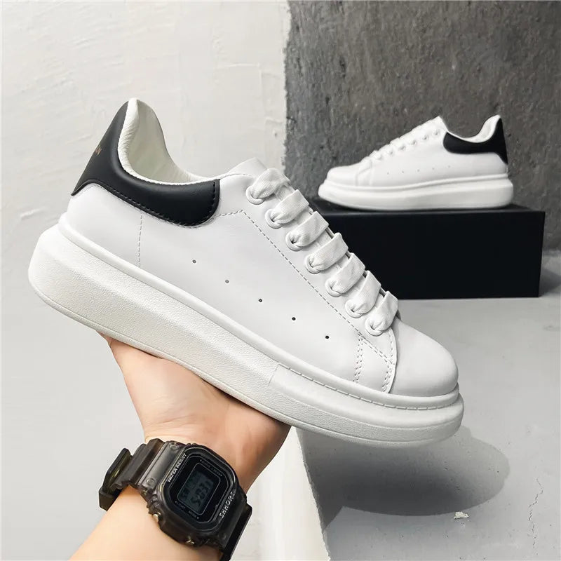 Men's Classic White Casual Sports Shoes Lace up Running Shoes Fashion Board Shoes Outdoor Lightweight Platform Women Sneakers