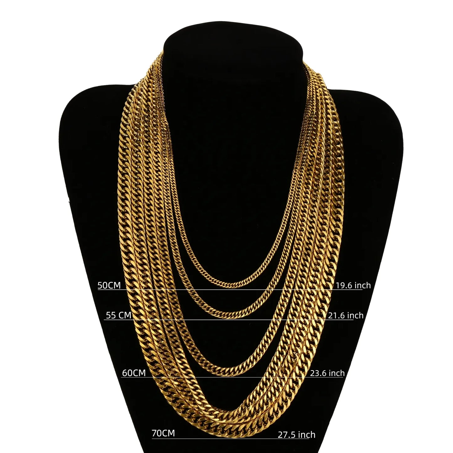 HIYEE Classic Cuban Chain Necklace Temperament Retro Trend Party Wear Amulet Stainless Steel Non-Fading Accessories